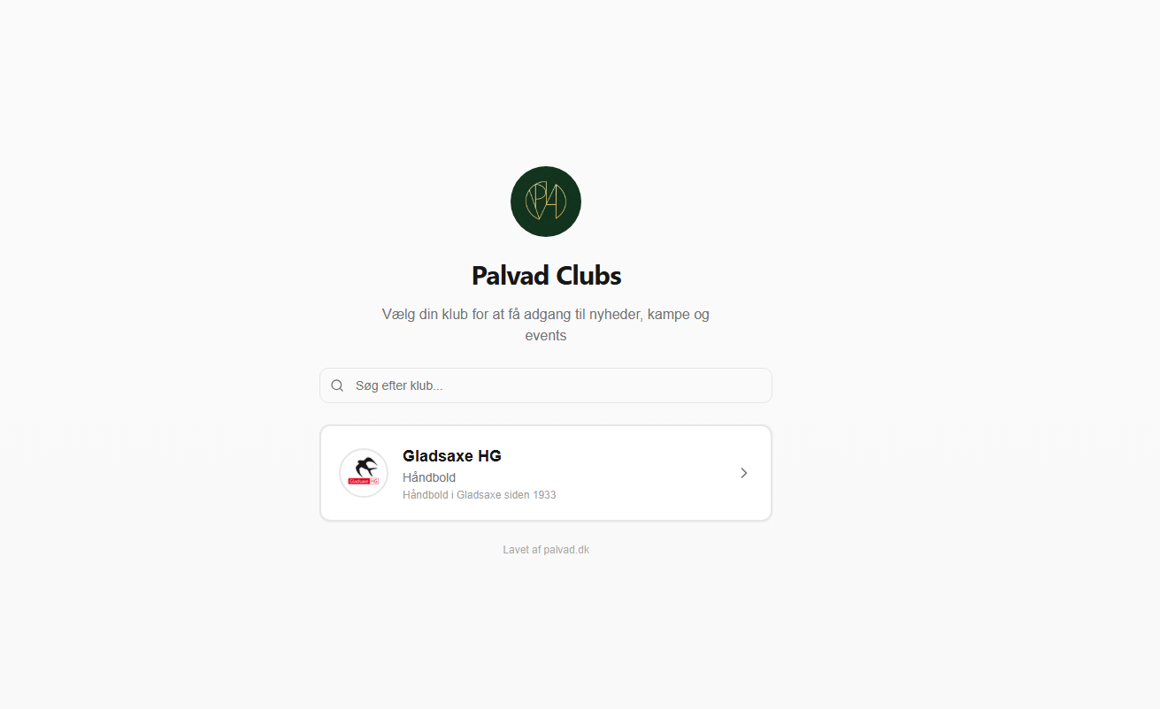 Skærmbillede af Palvad Clubs