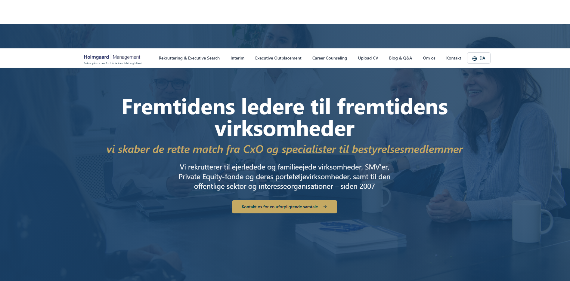Skærmbillede af Holmgaard Management